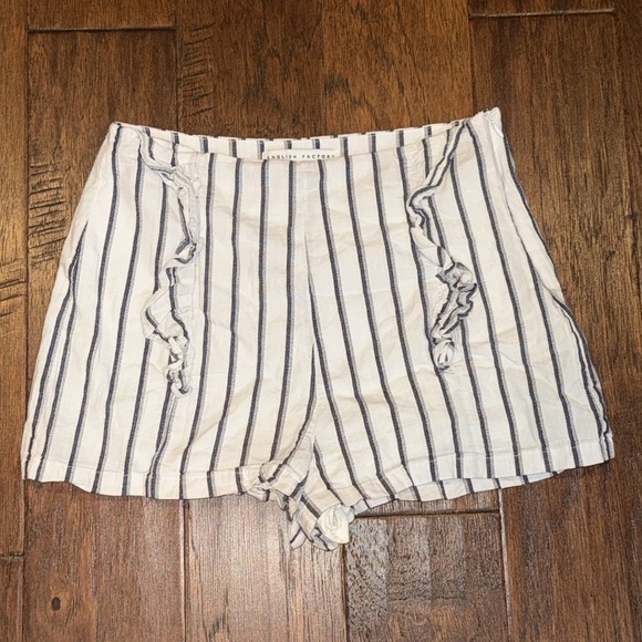 Small - English Factory High Waist Blue and White Shorts - Picture 1 of 12